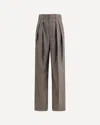 Saint Laurent Wool Herringbone Pattern Wide Leg Pants In Gray