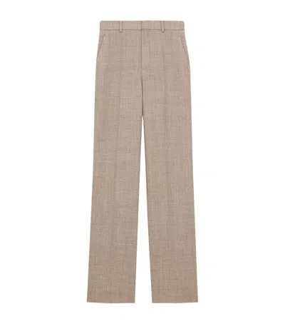 Saint Laurent Wool High-rise Trousers In Brown