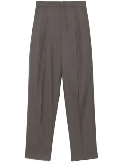 Saint Laurent Tailored High-waisted Trousers In Gray