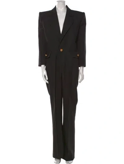 Pre-owned Saint Laurent Wool Jumpsuit In Black