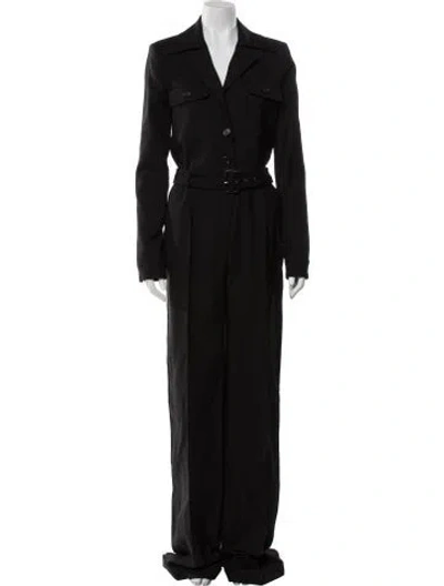 Pre-owned Saint Laurent Wool Jumpsuit In Black