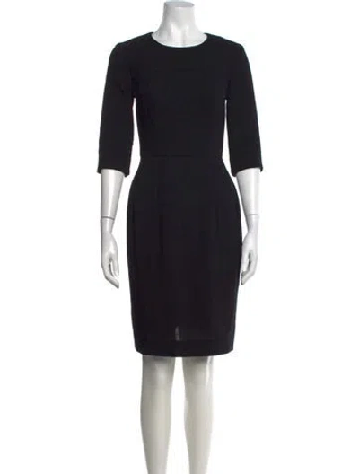 Pre-owned Saint Laurent Wool Knee-length Dress In Black