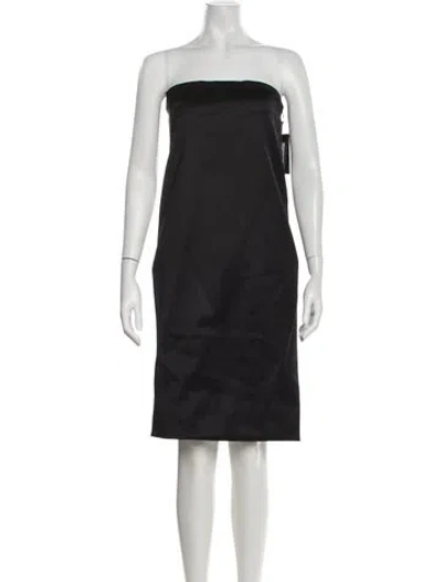 Pre-owned Saint Laurent Wool Knee-length Dress In Black