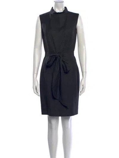 Pre-owned Saint Laurent Wool Knee-length Dress In Black