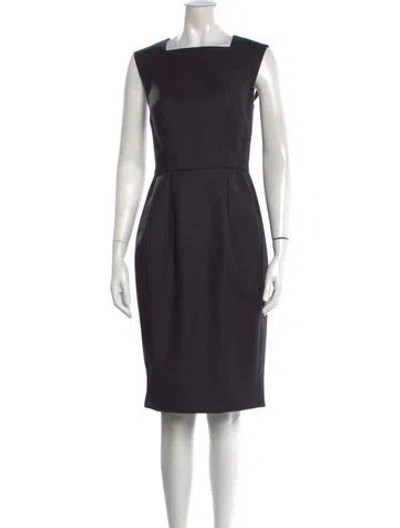 Pre-owned Saint Laurent Wool Knee-length Dress In Gray