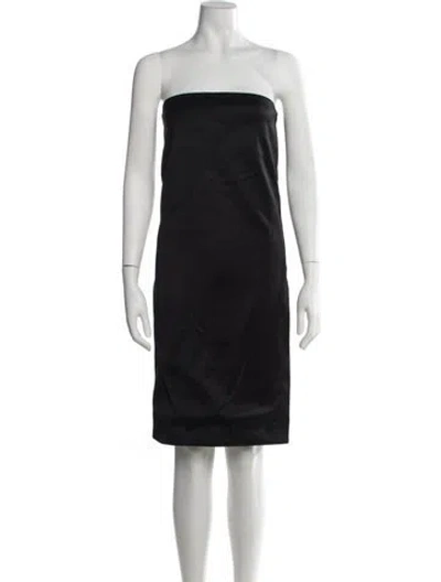 Pre-owned Saint Laurent Wool Knee-length Dress W/ Tags In Black