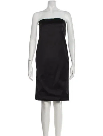 Pre-owned Saint Laurent Wool Knee-length Dress W/ Tags In Black