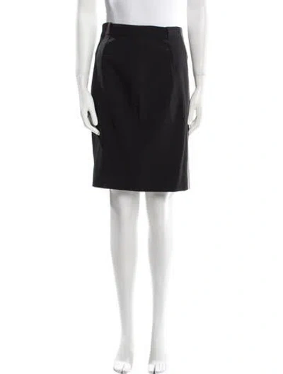 Pre-owned Saint Laurent Wool Knee-length Skirt In Black