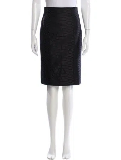 Pre-owned Saint Laurent Wool Knee-length Skirt In Black