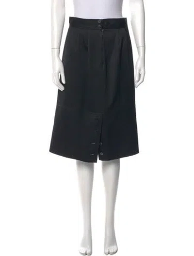 Pre-owned Saint Laurent Wool Knee-length Skirt In Black