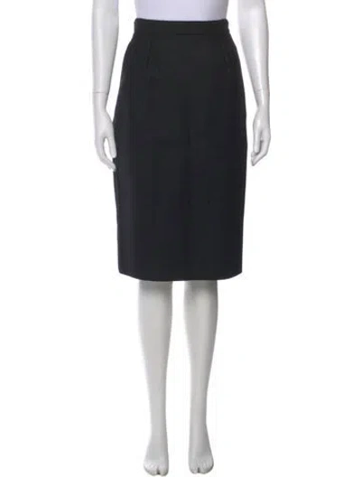 Pre-owned Saint Laurent Wool Knee-length Skirt In Black