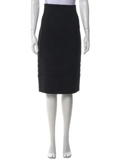 Pre-owned Saint Laurent Wool Knee-length Skirt In Black