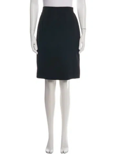 Pre-owned Saint Laurent Wool Knee-length Skirt In Black