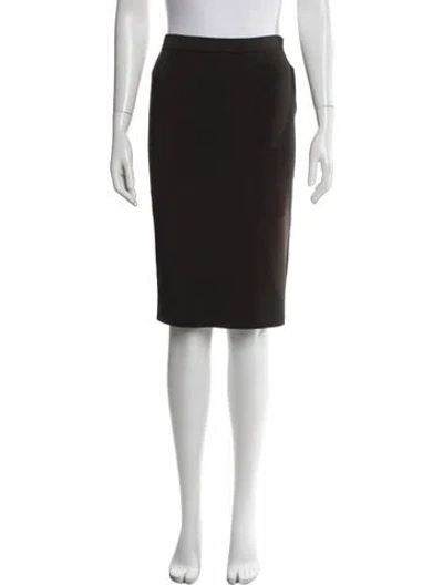 Pre-owned Saint Laurent Wool Knee-length Skirt In Black
