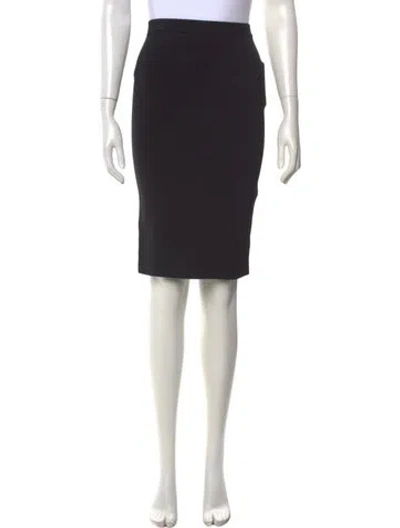 Pre-owned Saint Laurent Wool Knee-length Skirt In Black