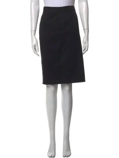 Pre-owned Saint Laurent Wool Knee-length Skirt In Black