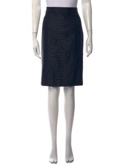 Pre-owned Saint Laurent Wool Knee-length Skirt In Black