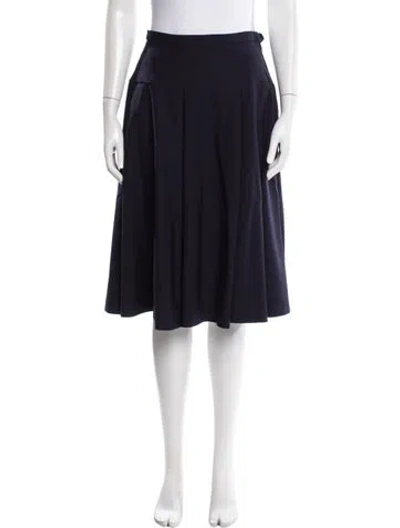 Pre-owned Saint Laurent Wool Knee-length Skirt In Blue