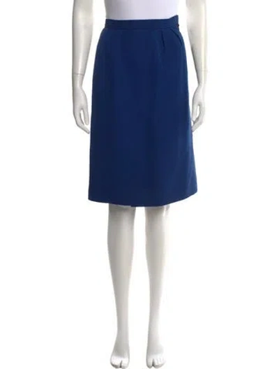 Pre-owned Saint Laurent Wool Knee-length Skirt In Blue