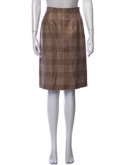 Pre-owned Saint Laurent Wool Knee-length Skirt In Brown