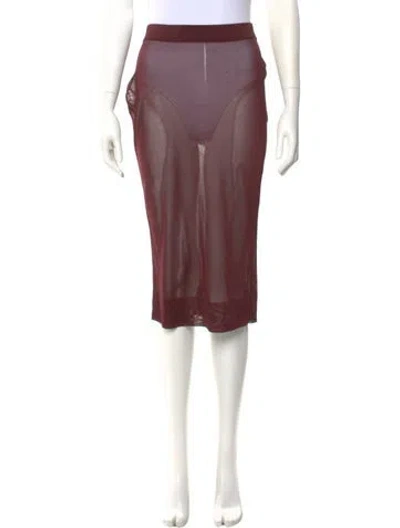 Pre-owned Saint Laurent Wool Knee-length Skirt In Burgundy