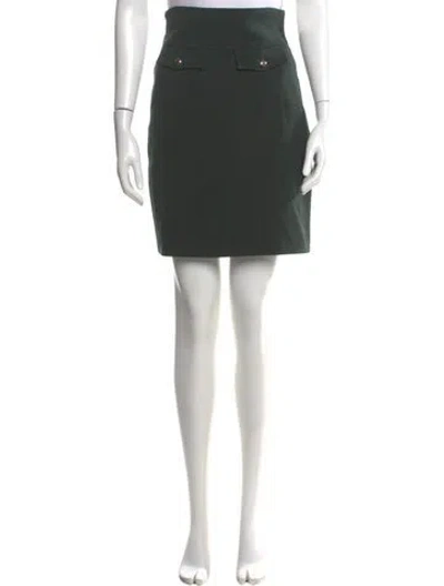 Pre-owned Saint Laurent Wool Knee-length Skirt In Green