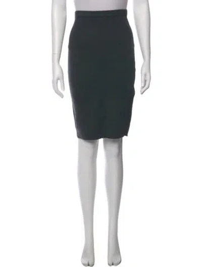 Pre-owned Saint Laurent Wool Knee-length Skirt In Green
