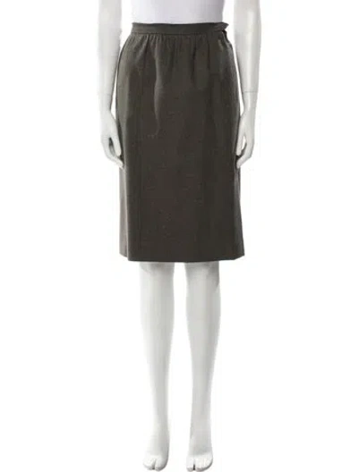 Pre-owned Saint Laurent Wool Knee-length Skirt In Green