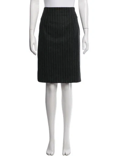 Pre-owned Saint Laurent Wool Knee-length Skirt In Grey
