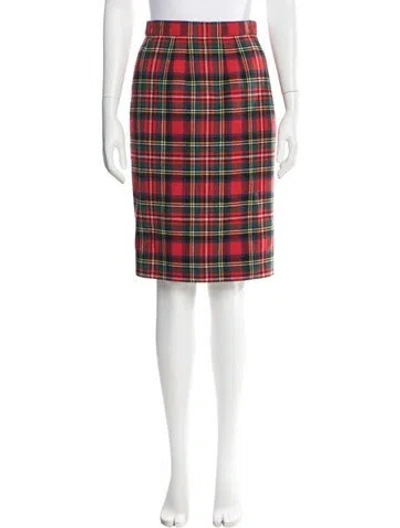 Pre-owned Saint Laurent Wool Knee-length Skirt In Red