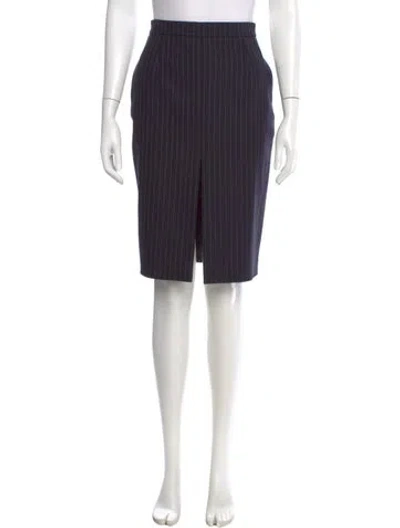 Pre-owned Saint Laurent Wool Knee-length Skirt W/ Tags In Blue