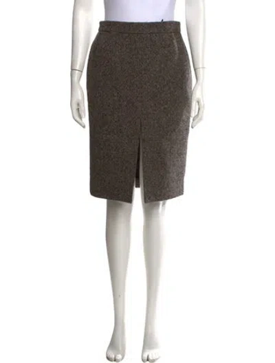 Pre-owned Saint Laurent Wool Knee-length Skirt W/ Tags In Multicolor