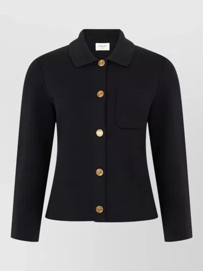 Saint Laurent Wool Knit Jacket Long Sleeves Pockets In Multi