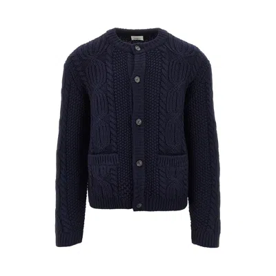 Saint Laurent Wool Knitted Cardigan In Multi