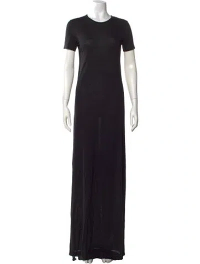 Pre-owned Saint Laurent Wool Long Dress In Black