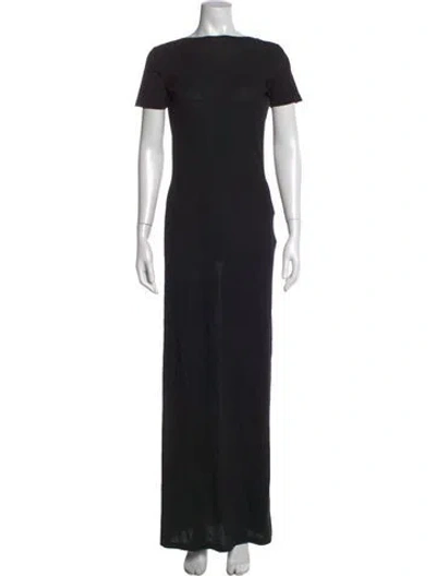 Pre-owned Saint Laurent Wool Long Dress In Black