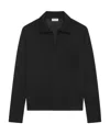 Saint Laurent Logo-embroidered Knitted Polo Shirt In Black