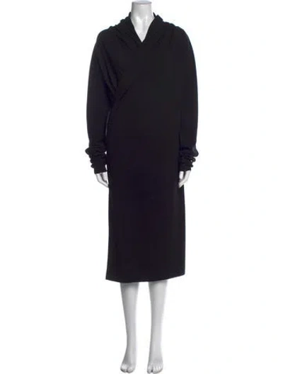 Pre-owned Saint Laurent Wool Midi Length Dress In Black
