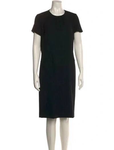 Pre-owned Saint Laurent Wool Midi Length Dress In Black