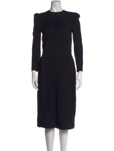 Pre-owned Saint Laurent Wool Midi Length Dress In Black