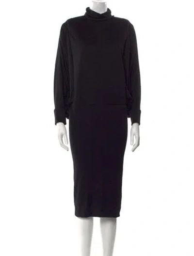 Pre-owned Saint Laurent Wool Midi Length Dress In Black