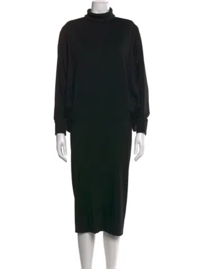 Pre-owned Saint Laurent Wool Midi Length Dress In Black