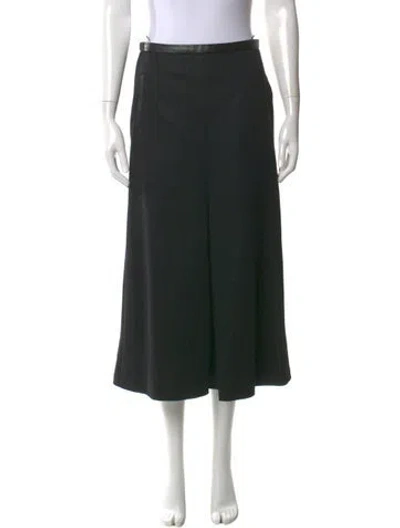 Pre-owned Saint Laurent Wool Midi Length Skirt In Black