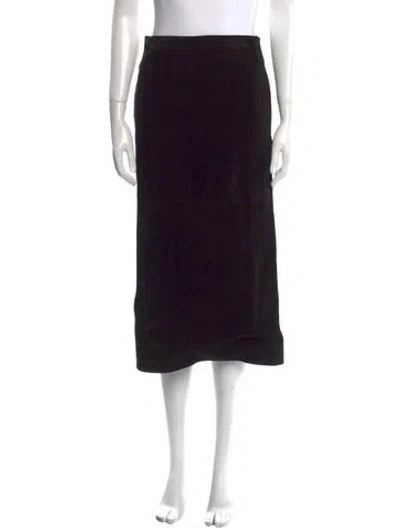 Pre-owned Saint Laurent Wool Midi Length Skirt In Black