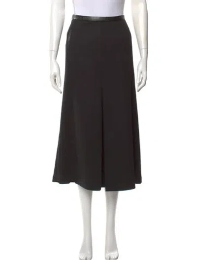 Pre-owned Saint Laurent Wool Midi Length Skirt In Black