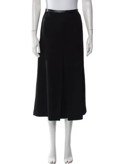 Pre-owned Saint Laurent Wool Midi Length Skirt In Black