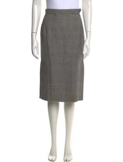 Pre-owned Saint Laurent Wool Midi Length Skirt In Black
