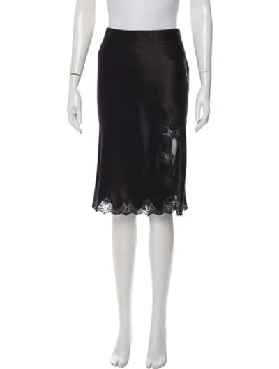Pre-owned Saint Laurent Wool Midi Length Skirt In Black