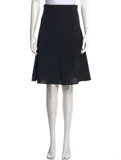 Pre-owned Saint Laurent Wool Midi Length Skirt In Black