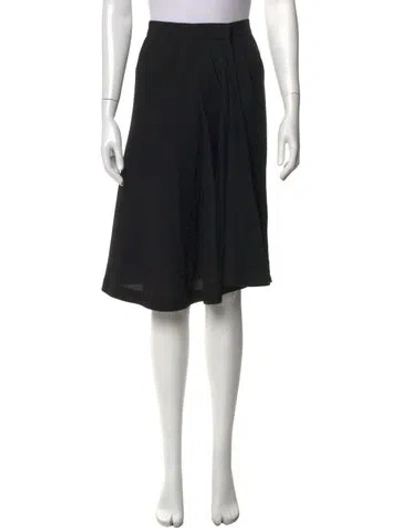 Pre-owned Saint Laurent Wool Midi Length Skirt In Black